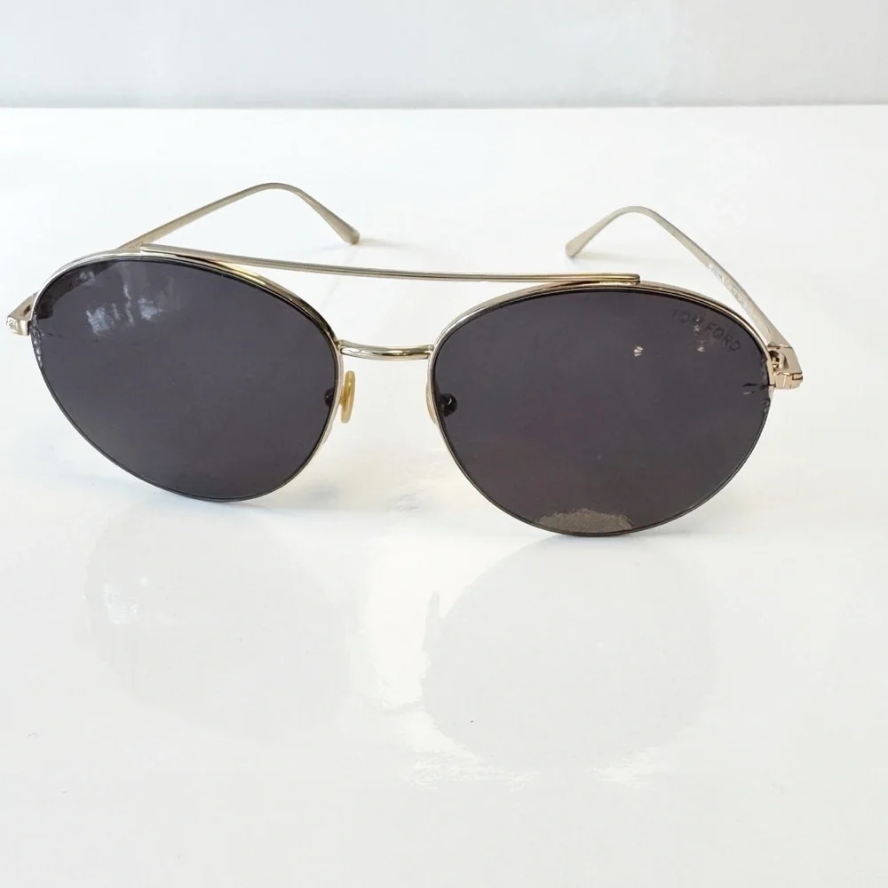 Tom Ford Round Sunglasses TF757 Cleo 28A Gold 59mm FT0757